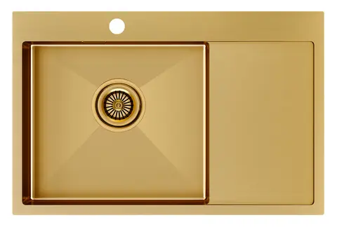 Кухонная мойка Paulmark Kroner 78F L (780*510) Брашированное золото BG