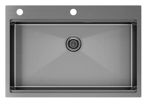 Кухонная мойка Paulmark Kroner-Pro 75 (750*510) Вороненая сталь GM