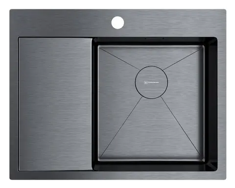 Кухонная мойка Omoikiri Akisame 65-GM-R (4973098) вороненая сталь