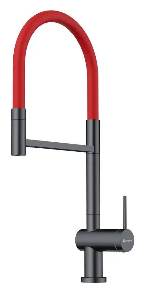 Смеситель Omoikiri Kanto-2 Plus-SB GM-R (4994460) Вороненая сталь/Красный